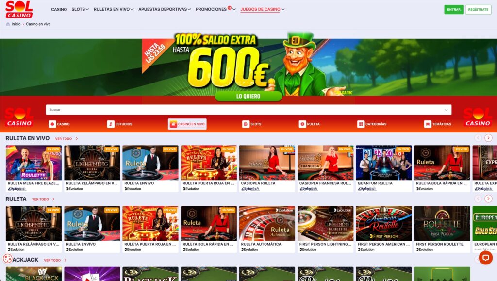 Solcasino Casino en vivo