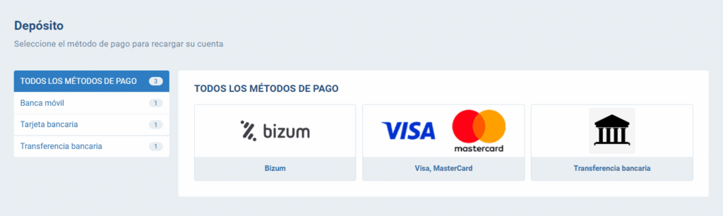 Metodos de pago 1xBet